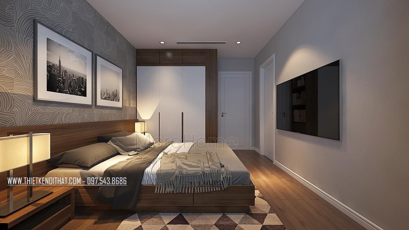 Thiết kế nội thất phòng ngủ biệt thự Vinhomes Thăng Long